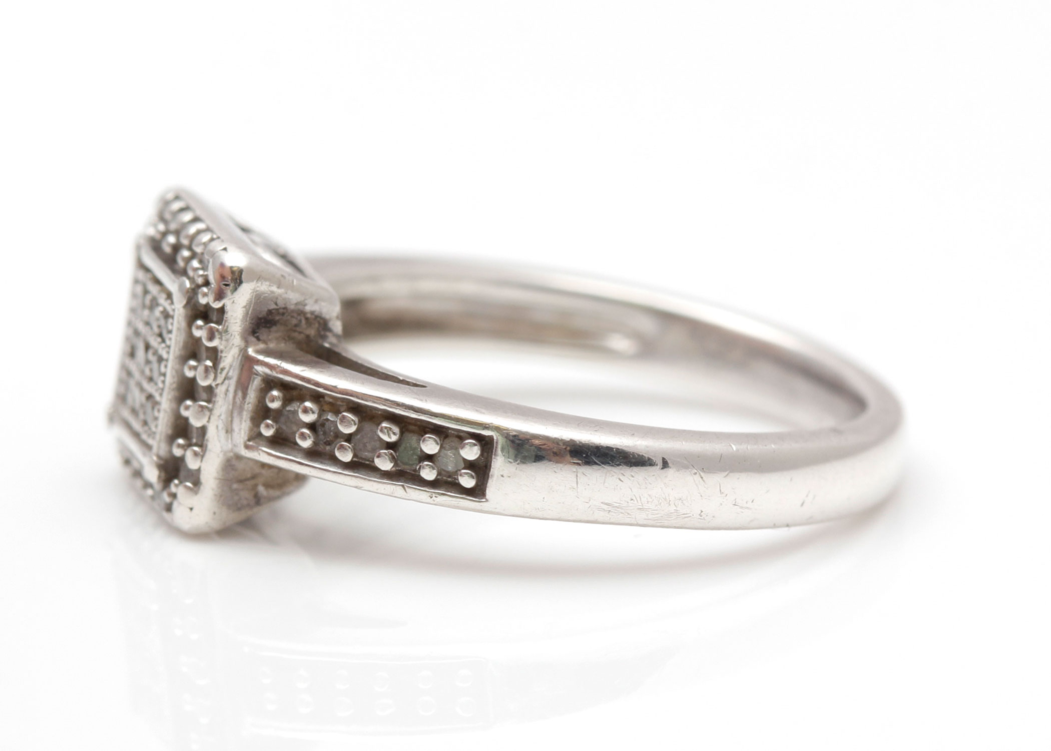 Sterling Silver Diamond Ring