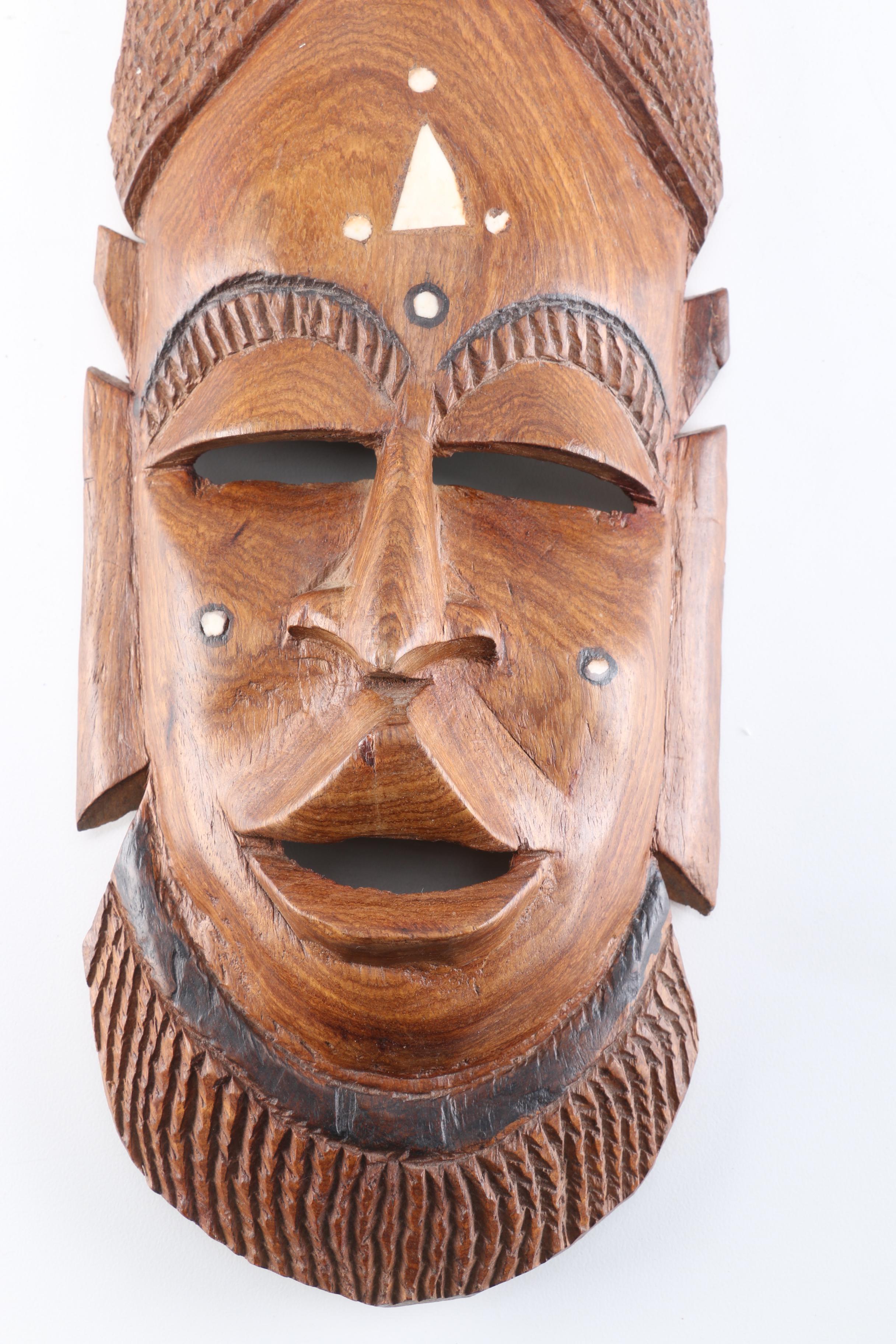 Hand-Carved Wooden Mask