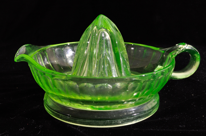 Vintage Vaseline Glass Reamer Juicer