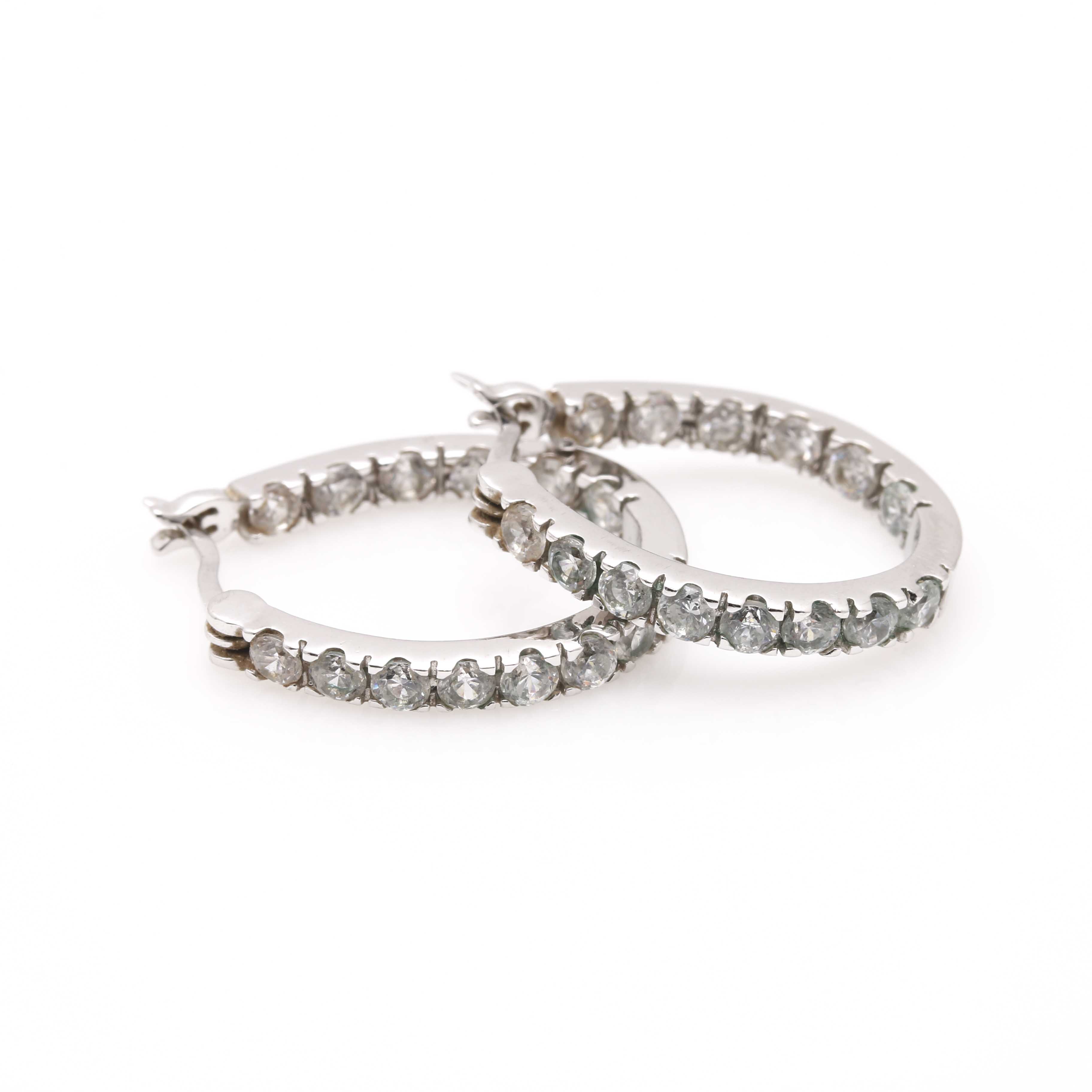 Sterling Silver Bracelet Including Diamonds With Earrings