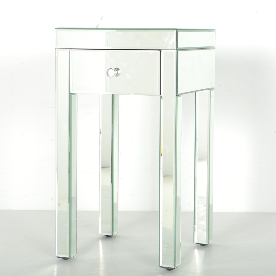 Mirrored Glass Accent Table