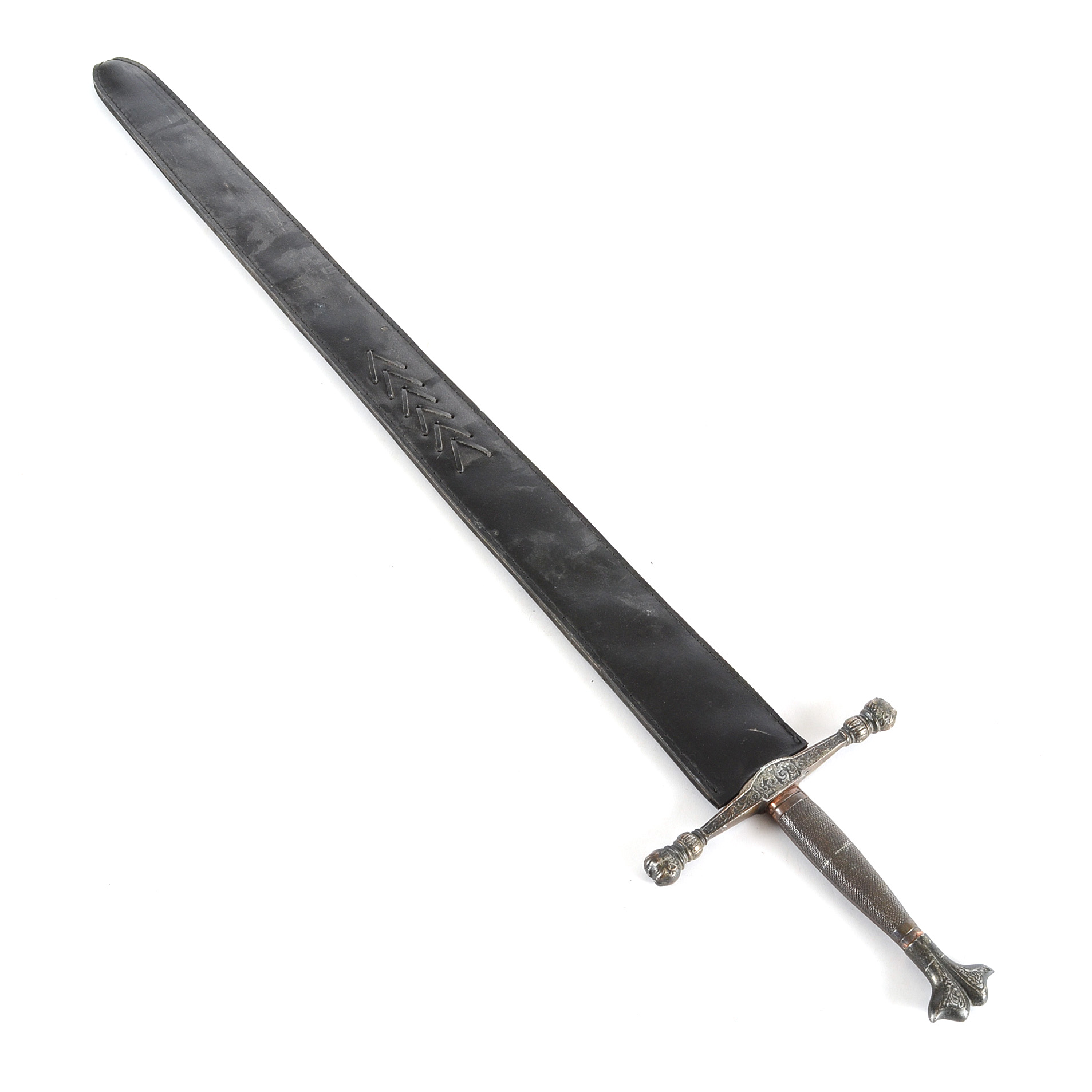 Decorative Longsword with Leather Scabbard