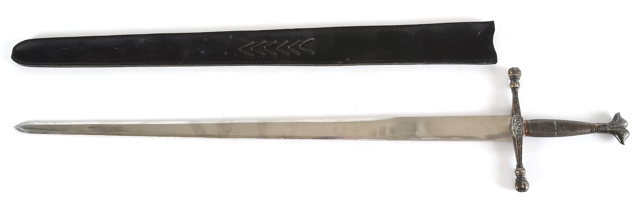 Decorative Longsword with Leather Scabbard