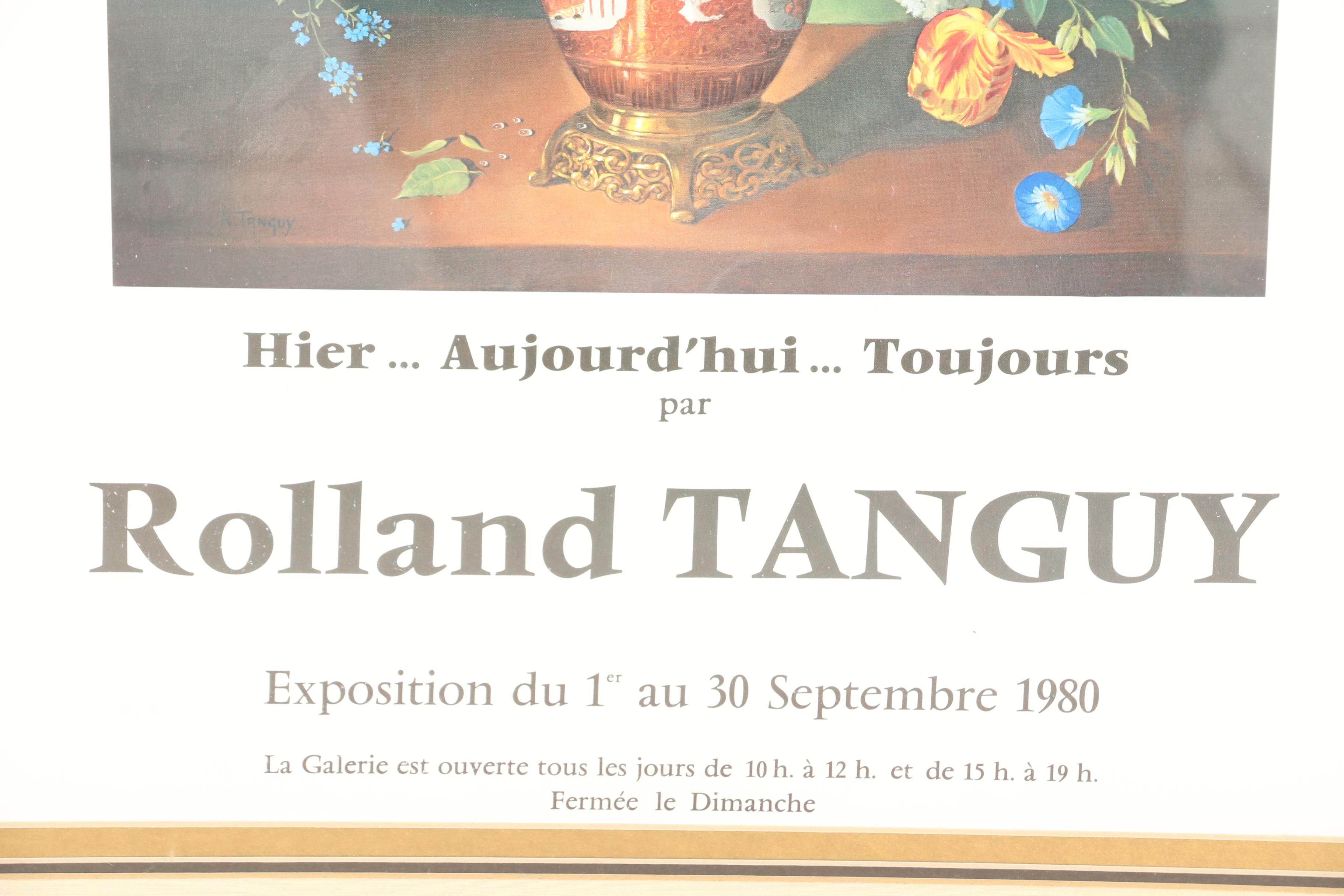 1980 Offset Lithograph Poster for Rolland Tanguy Exhibition