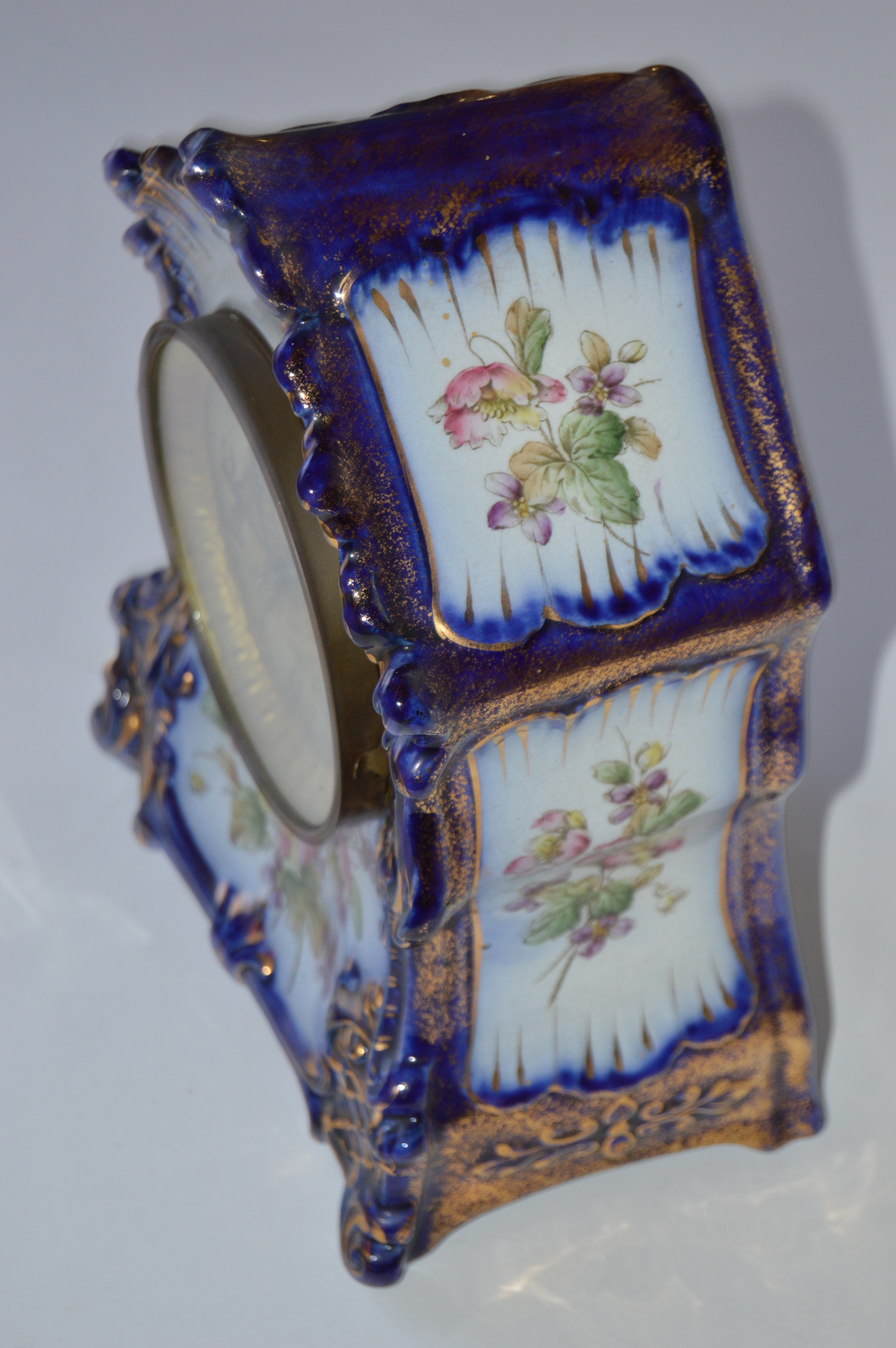 Antique Porcelain Mantel Clock by the Waterbury Clock Company