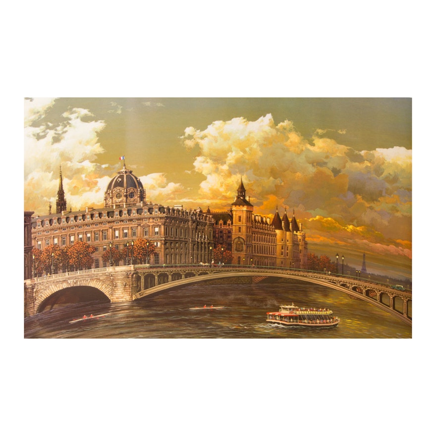 Signed "The Seine" Lithograph by Alexander Chang