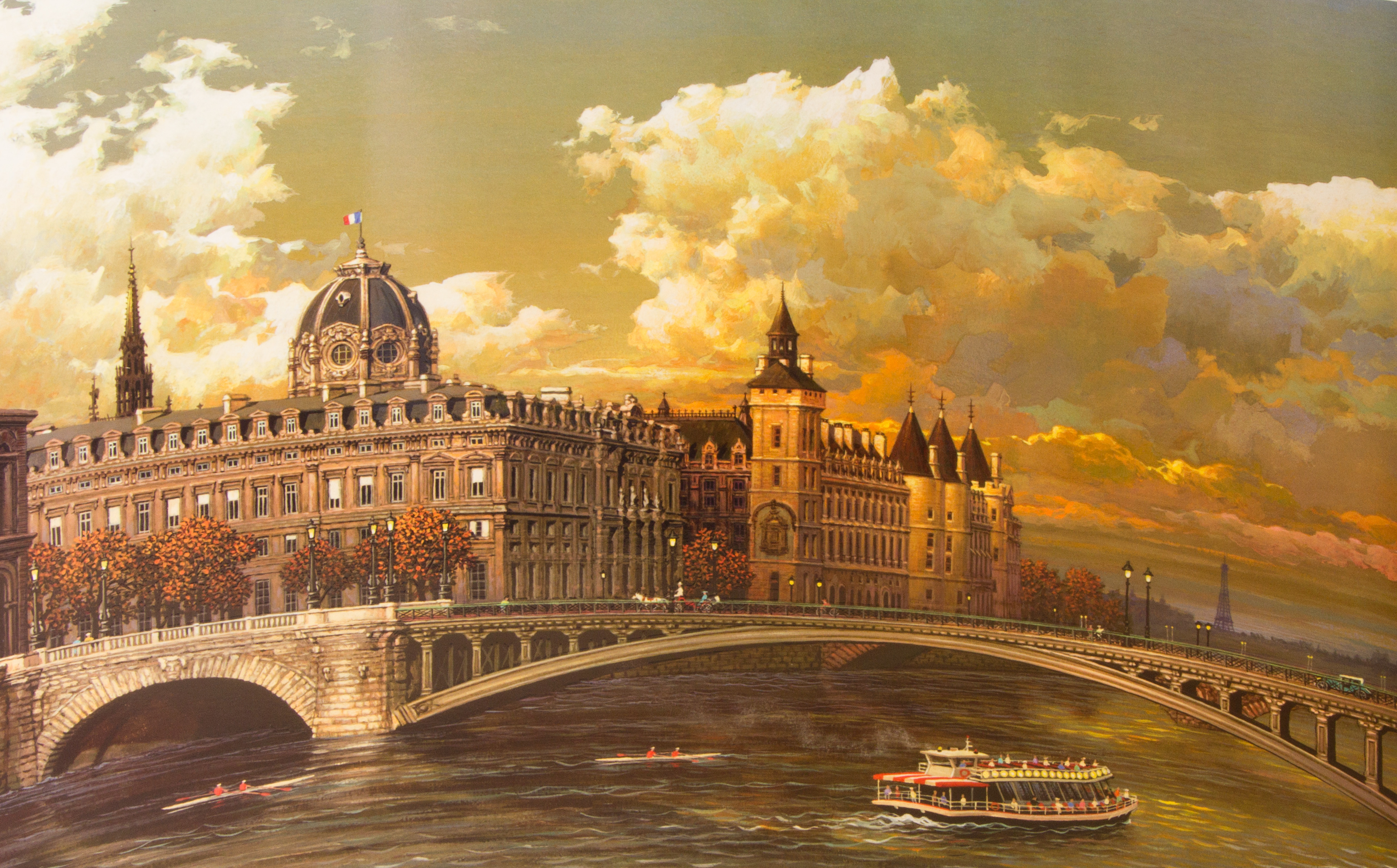 Signed "The Seine" Lithograph by Alexander Chang
