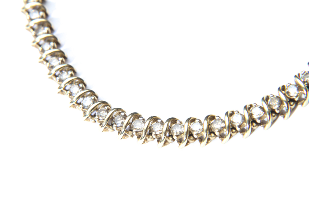 14K Gold and Diamond Tennis Bracelet