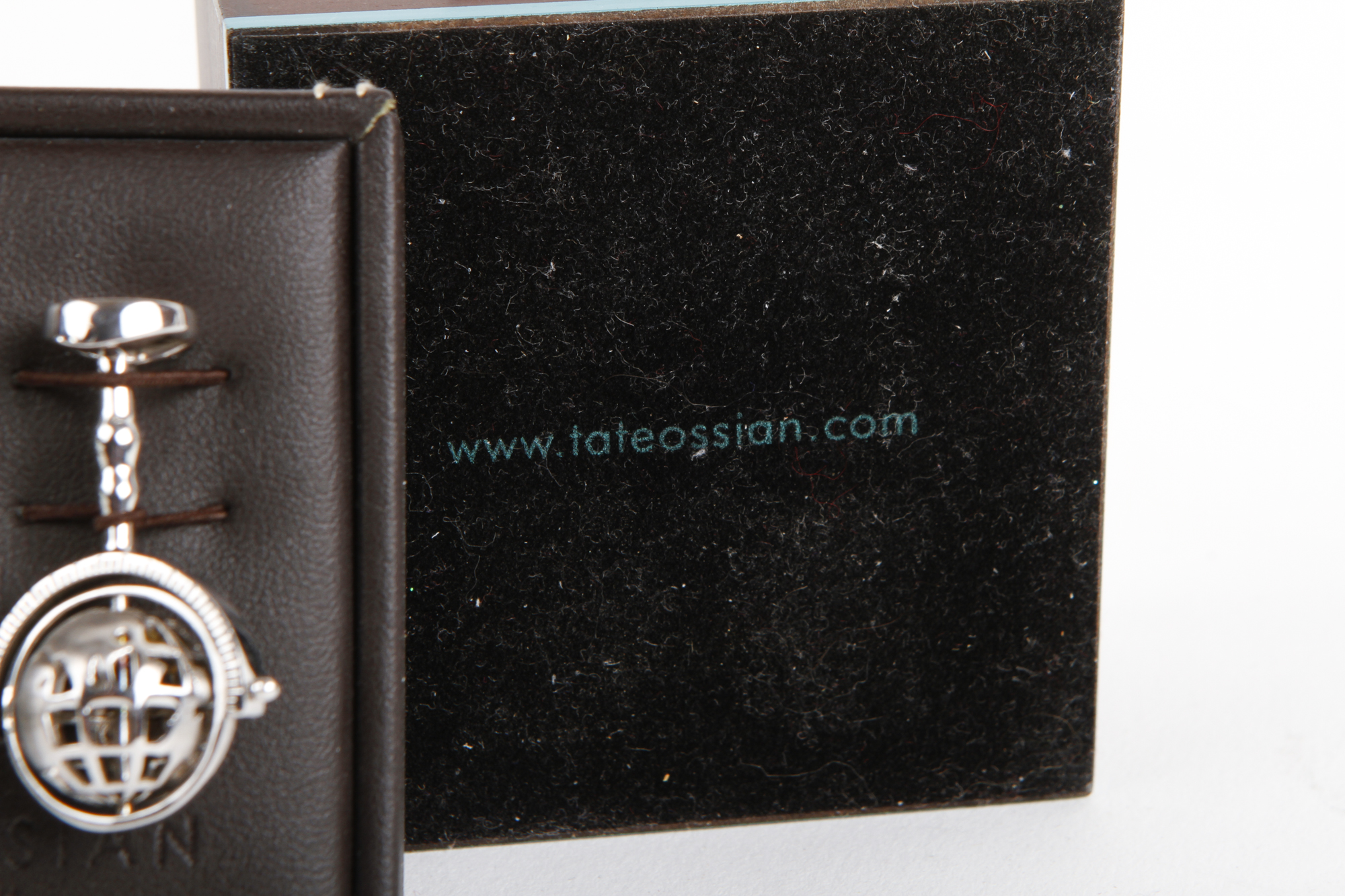 Pair of Tateossian Sterling Silver Globe Cufflinks