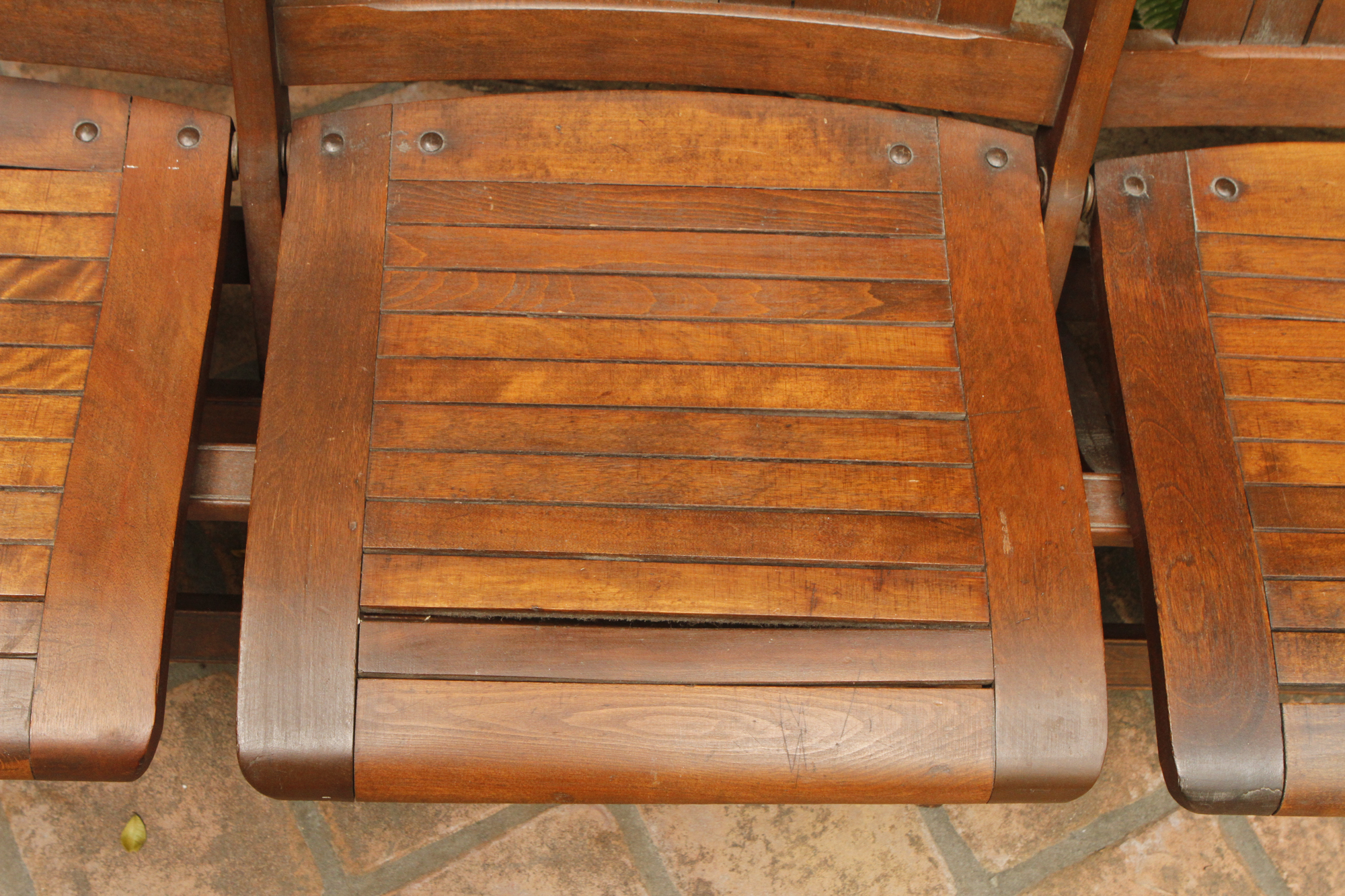 Vintage Wood Folding Bench
