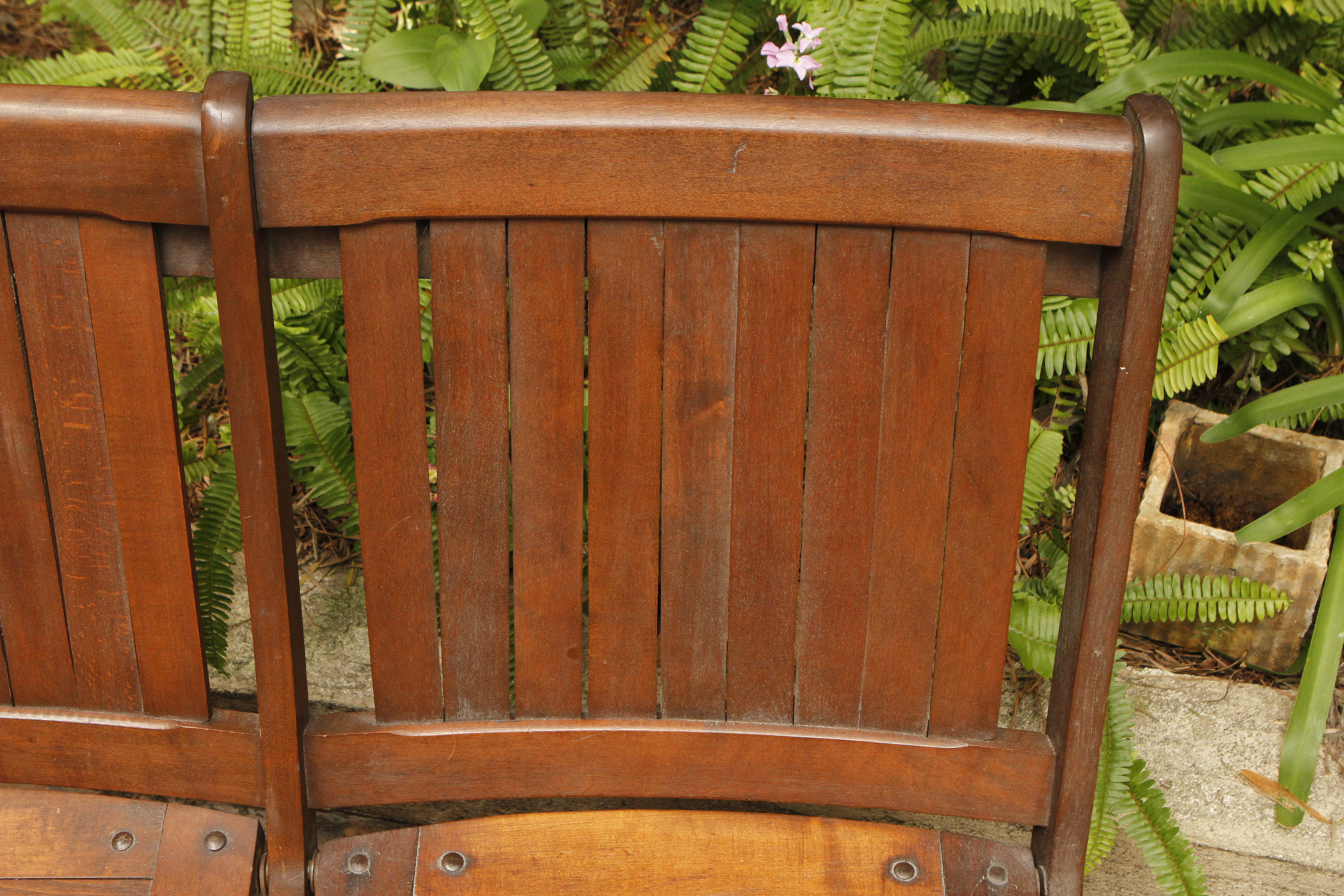 Vintage Wood Folding Bench