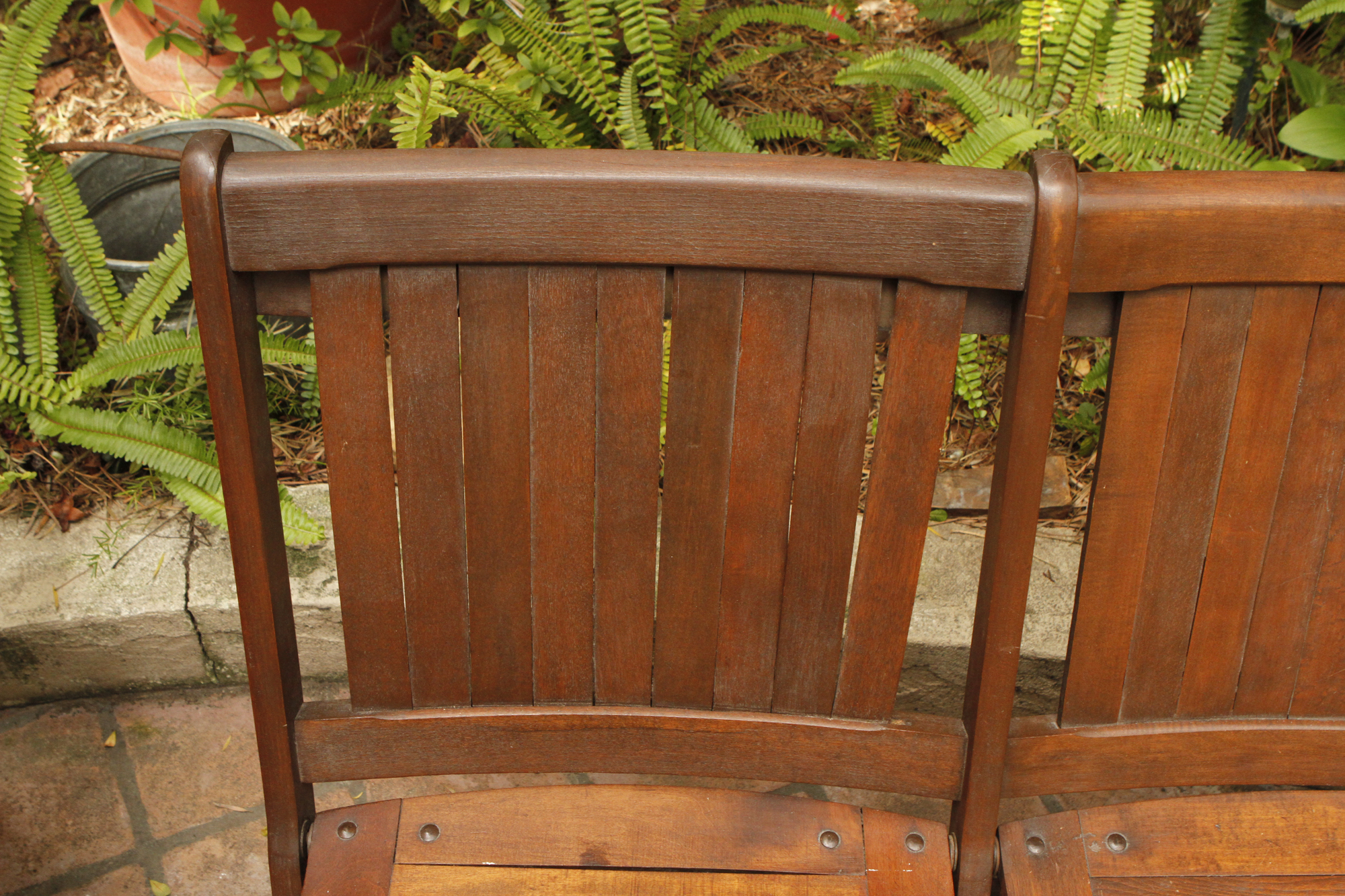 Vintage Wood Folding Bench