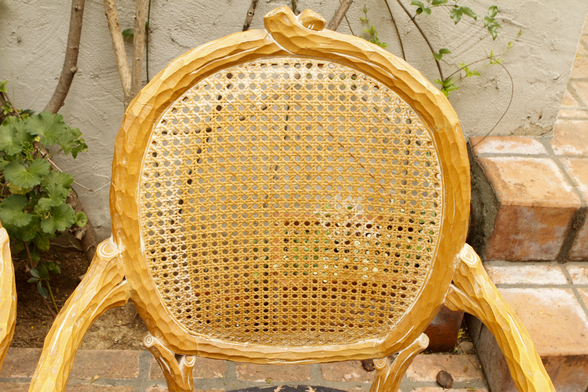 Cane back side chairs