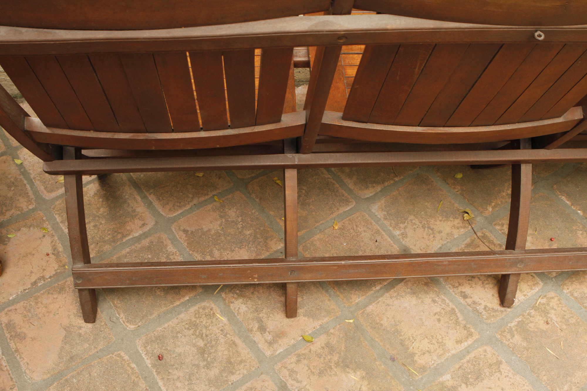 Vintage Wood Folding Bench