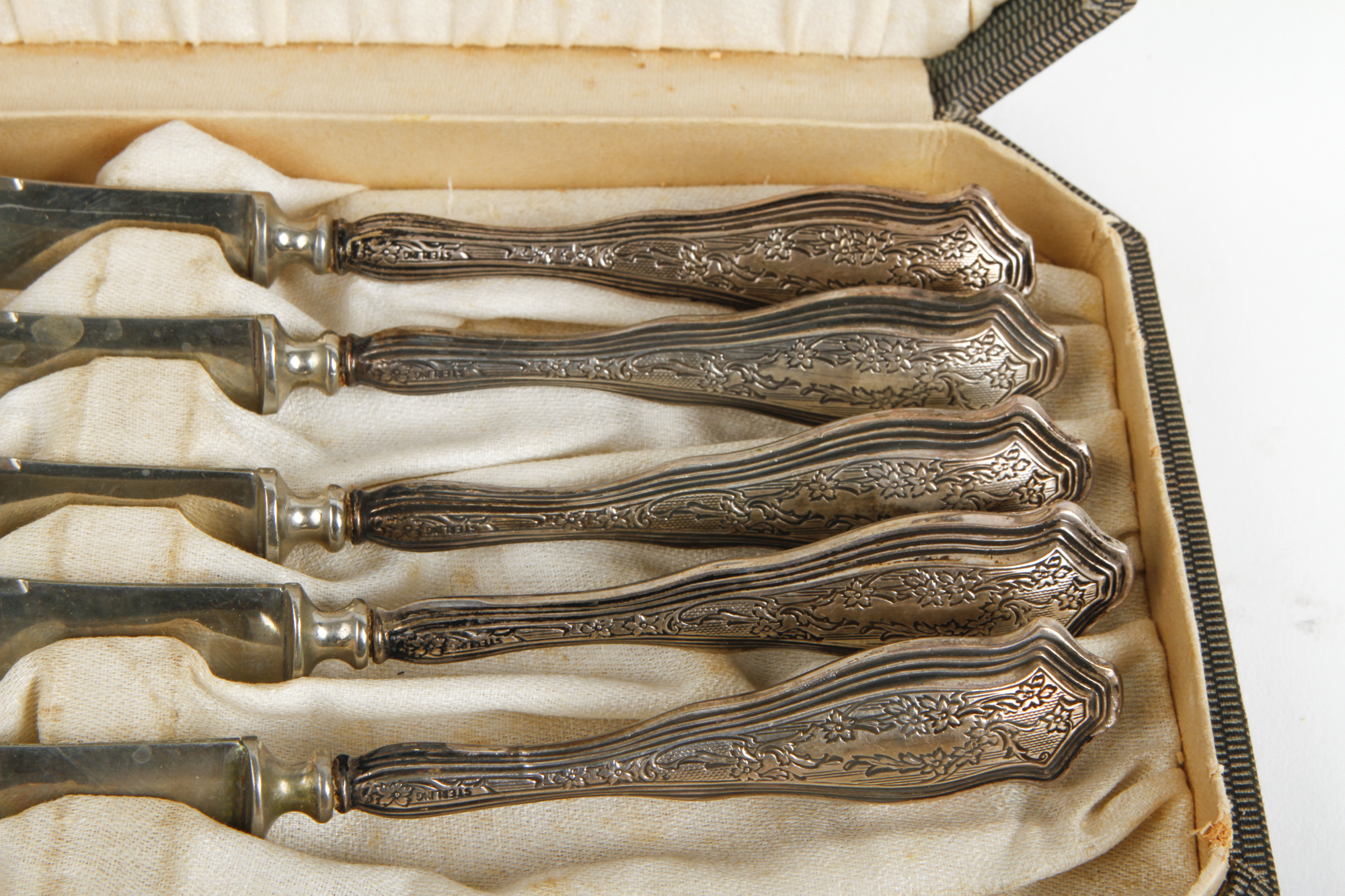 Set of Five Antique Sterling Silver Butter Knives