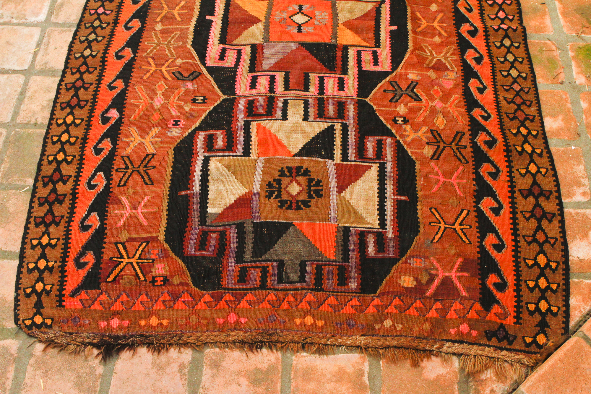 Hand Knotted Kazak Nomadic Kilim