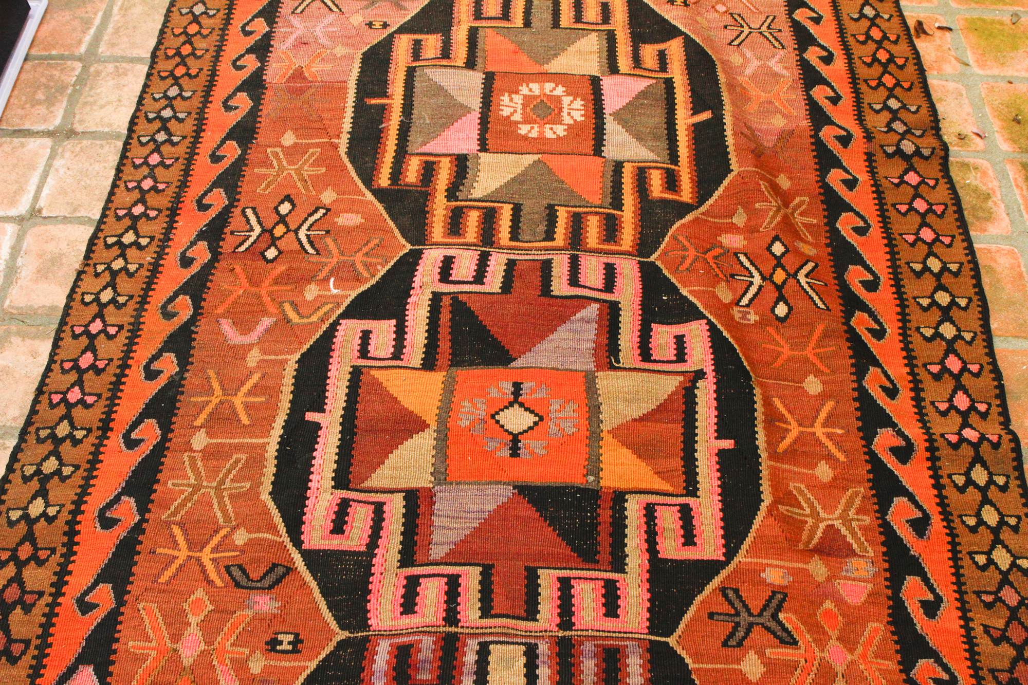 Hand Knotted Kazak Nomadic Kilim