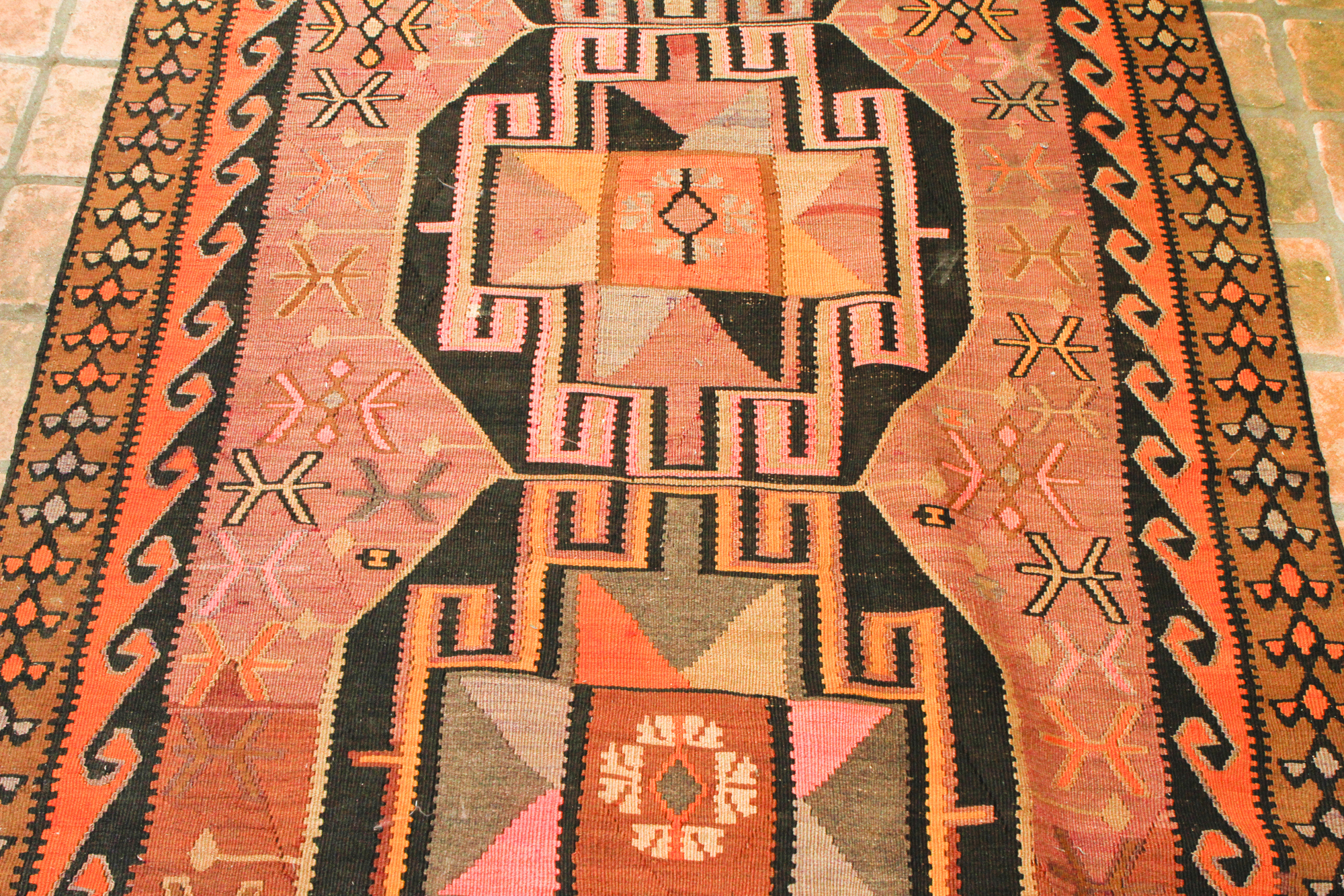 Hand Knotted Kazak Nomadic Kilim