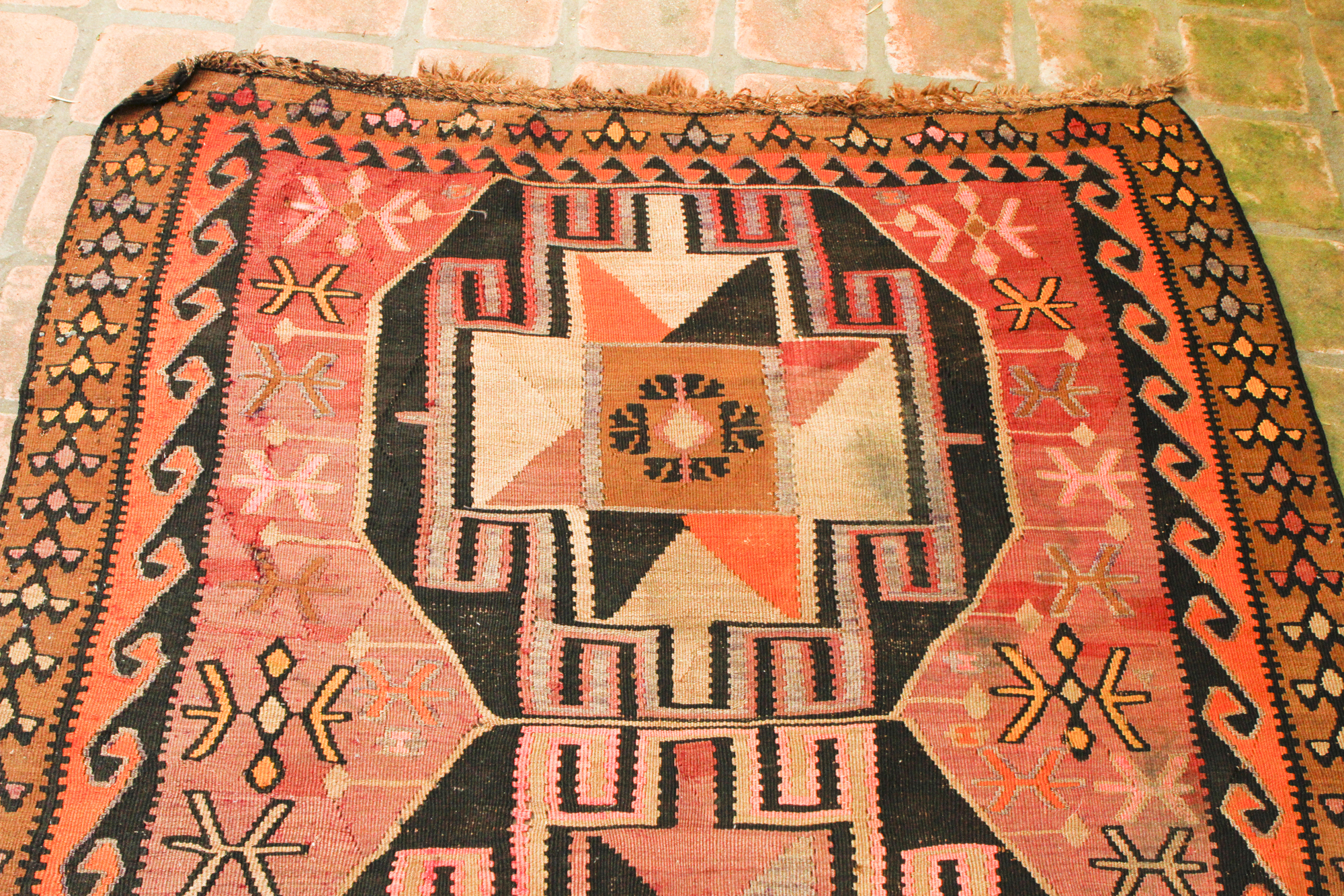 Hand Knotted Kazak Nomadic Kilim