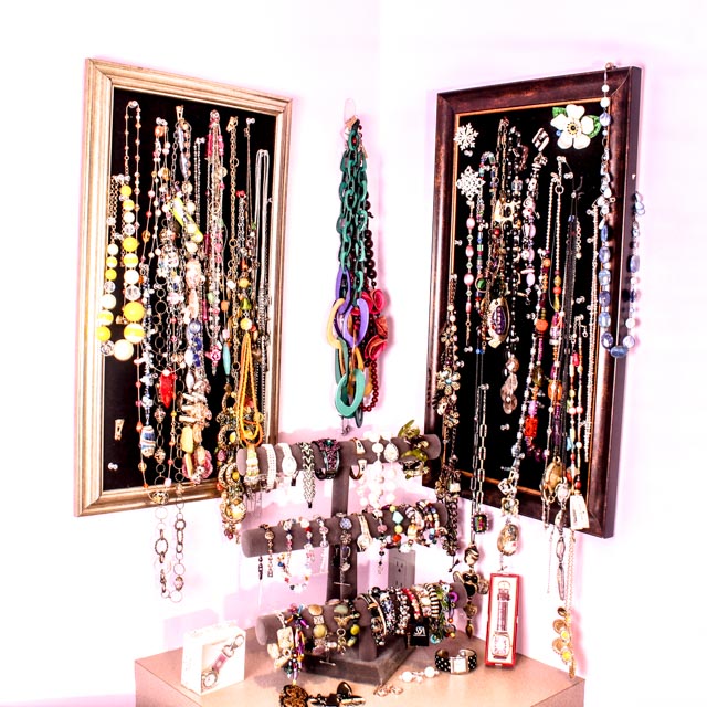Colorful Costume Fashion Jewelry with Displays