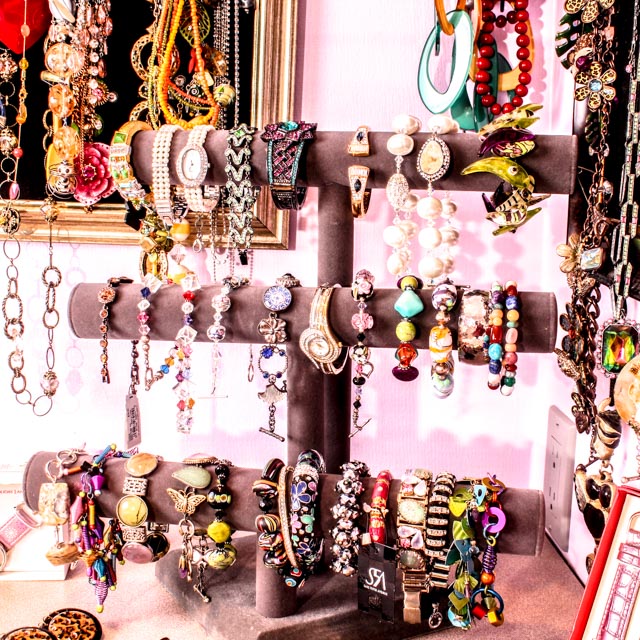 Colorful Costume Fashion Jewelry with Displays