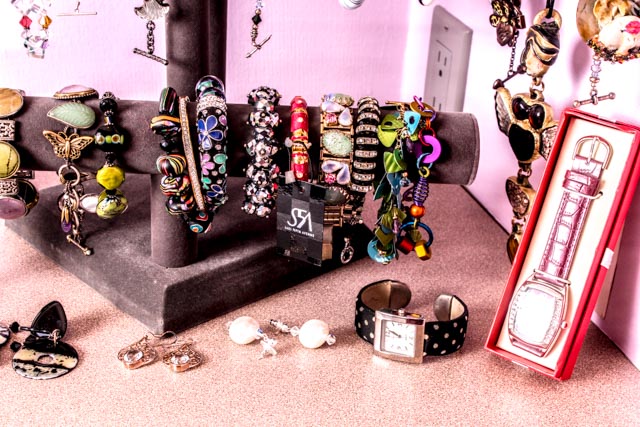 Colorful Costume Fashion Jewelry with Displays