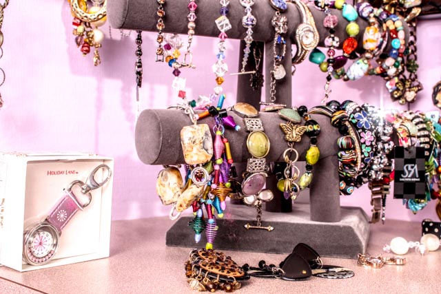Colorful Costume Fashion Jewelry with Displays