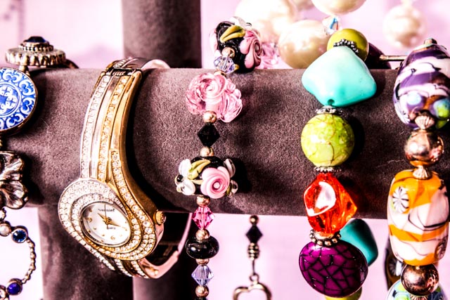 Colorful Costume Fashion Jewelry with Displays