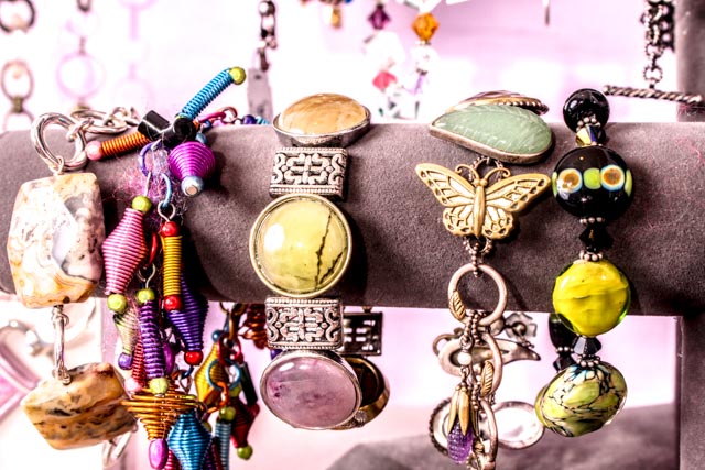 Colorful Costume Fashion Jewelry with Displays