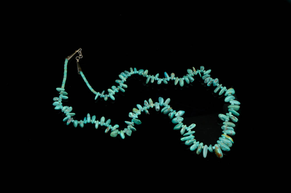 Native American Style Sterling Silver and Turquoise Necklace