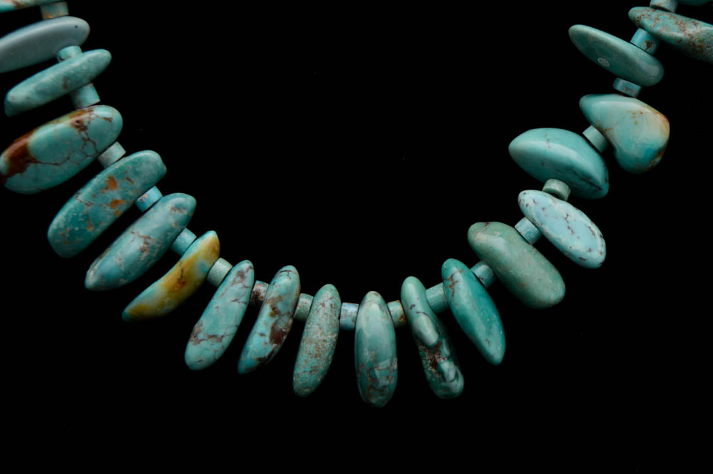 Native American Style Sterling Silver and Turquoise Necklace
