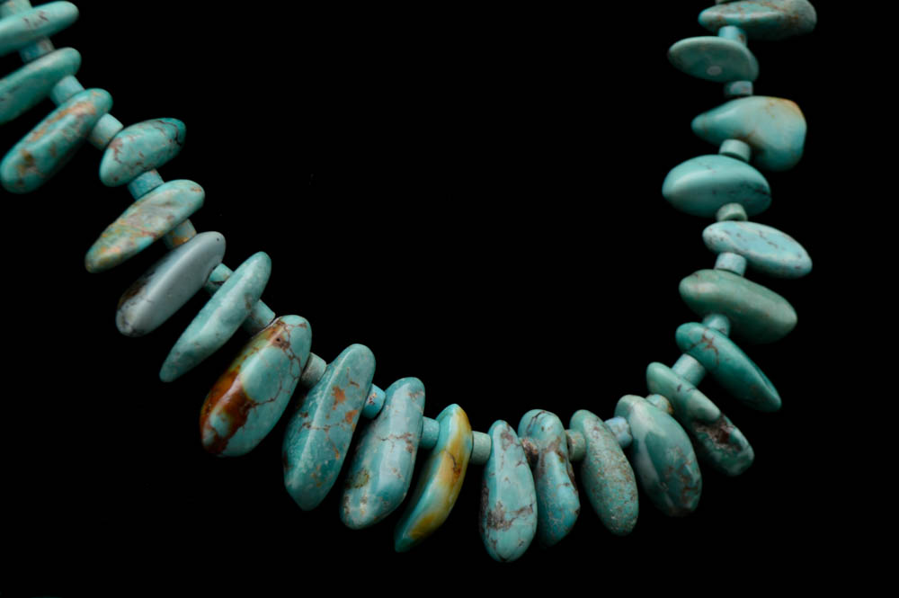 Native American Style Sterling Silver and Turquoise Necklace