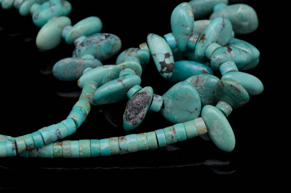 Native American Style Sterling Silver and Turquoise Necklace