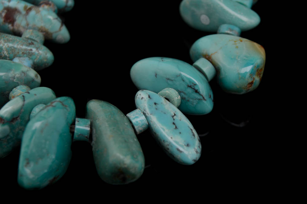 Native American Style Sterling Silver and Turquoise Necklace