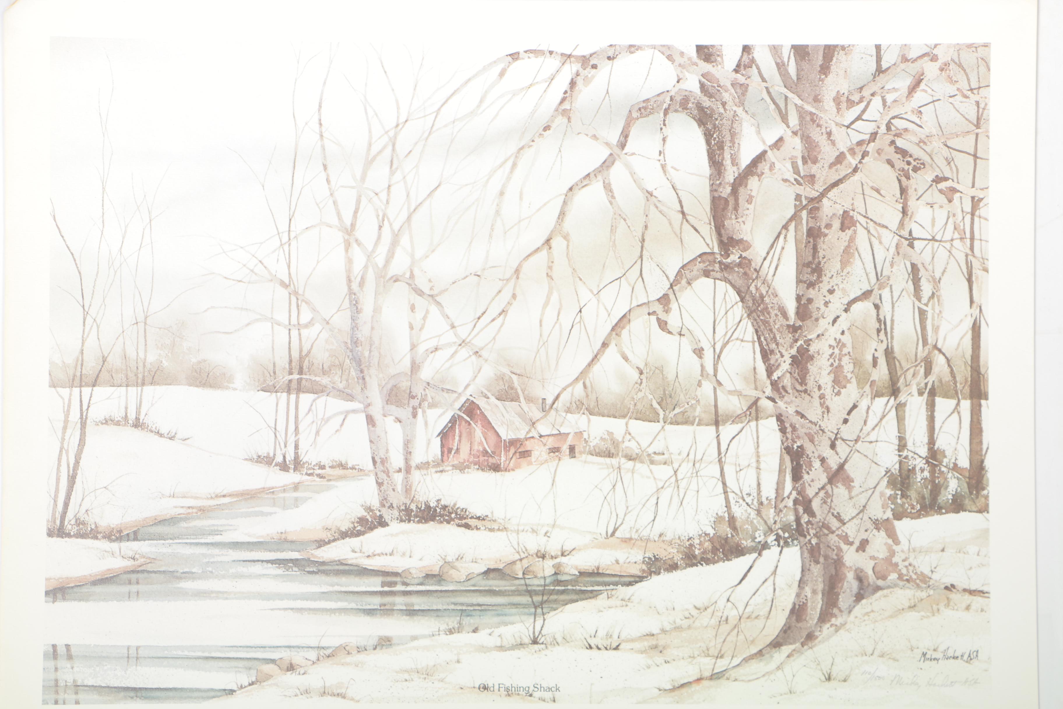 Mickey Hackett Collection of Paintings and a Print