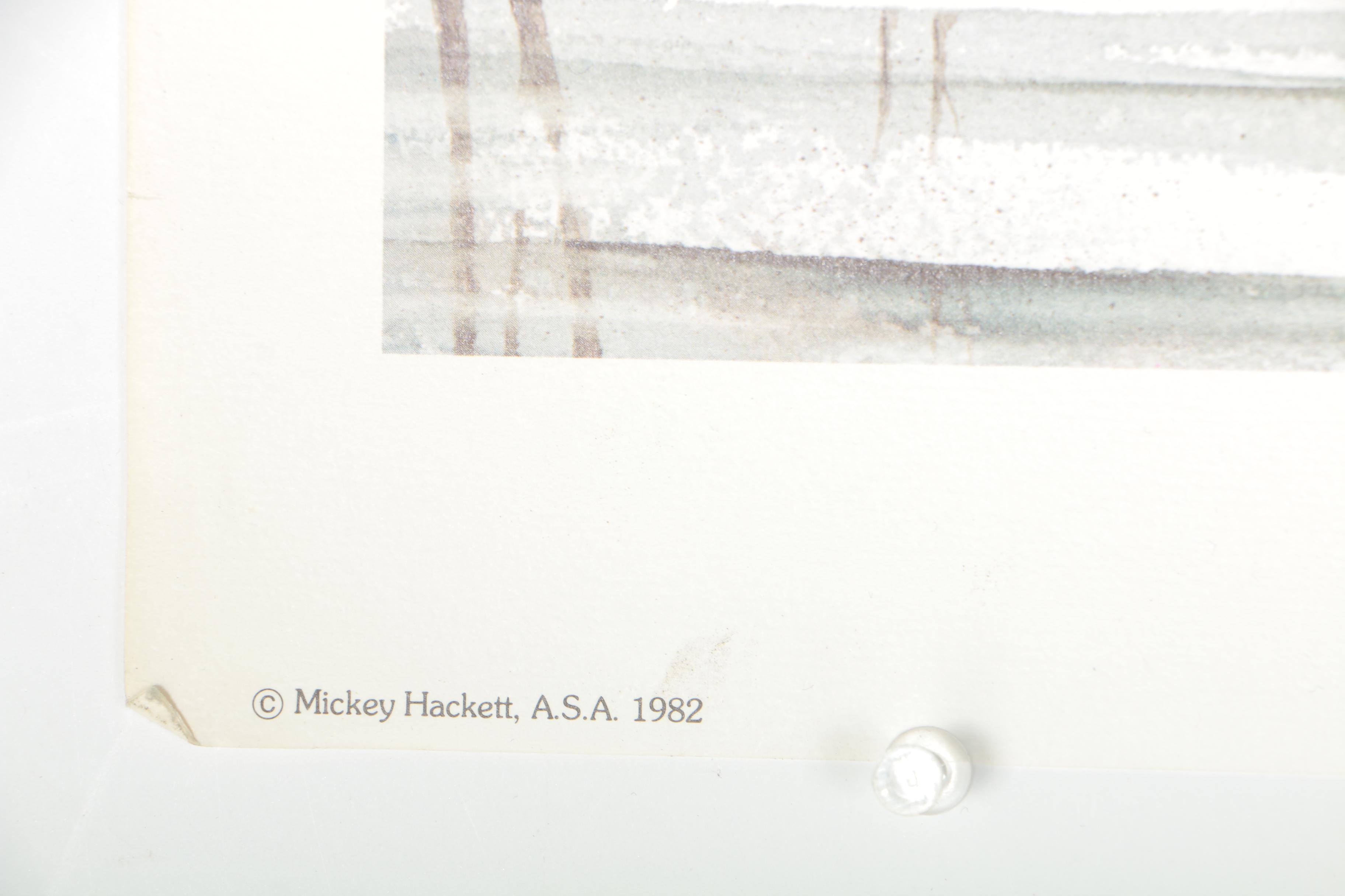 Mickey Hackett Collection of Paintings and a Print
