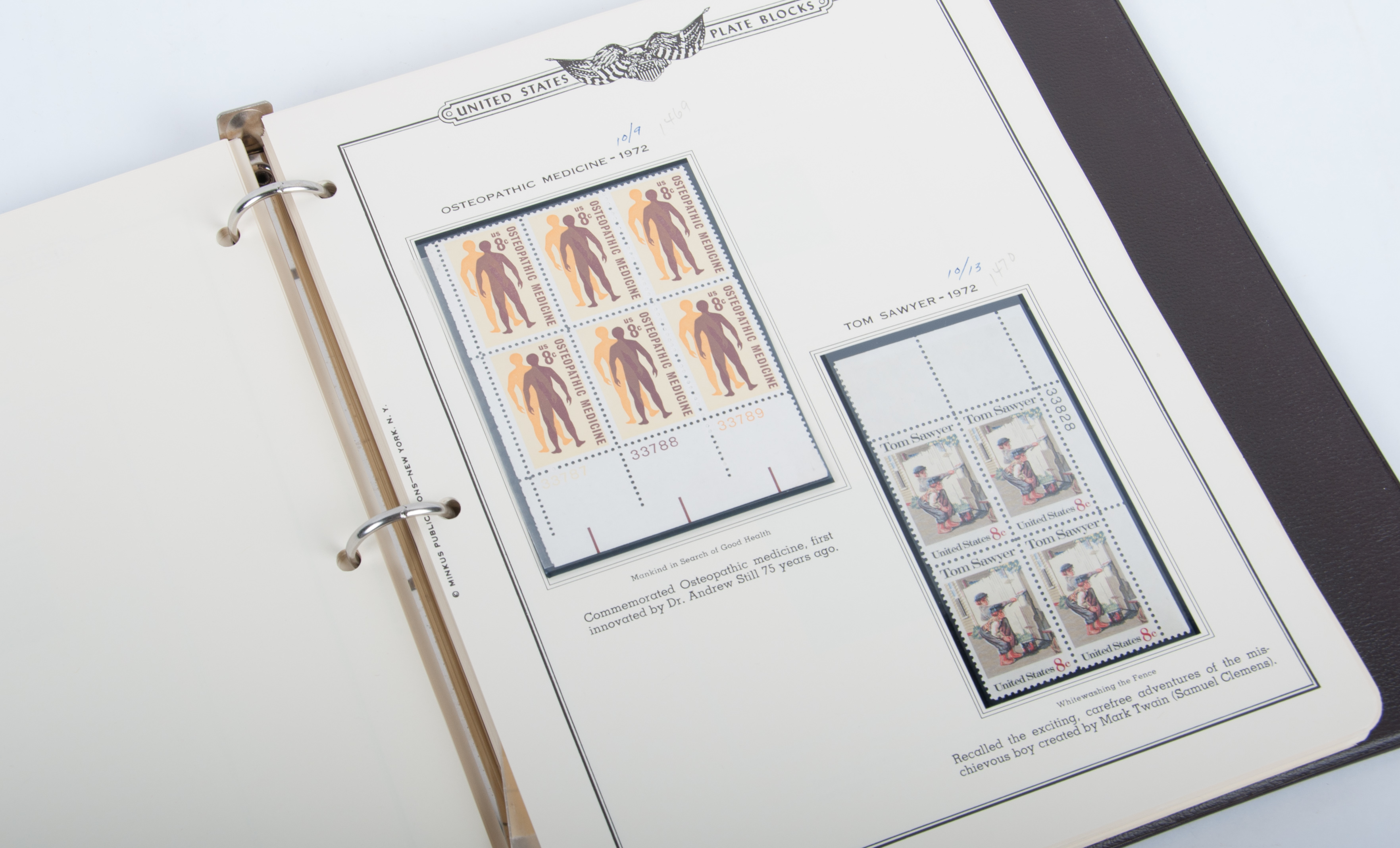 American Plate Block Albums by Minkus