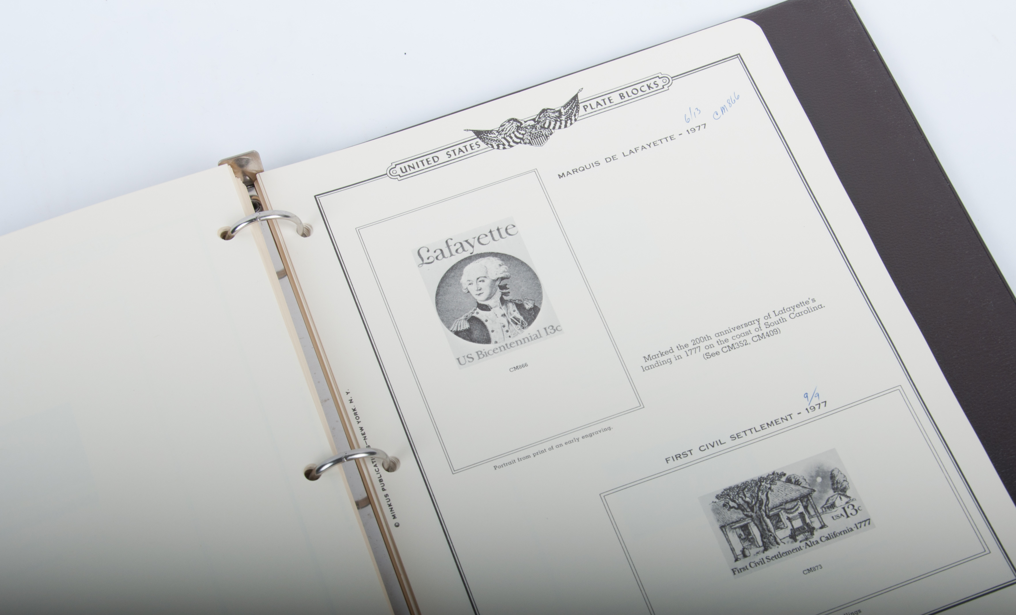 American Plate Block Albums by Minkus