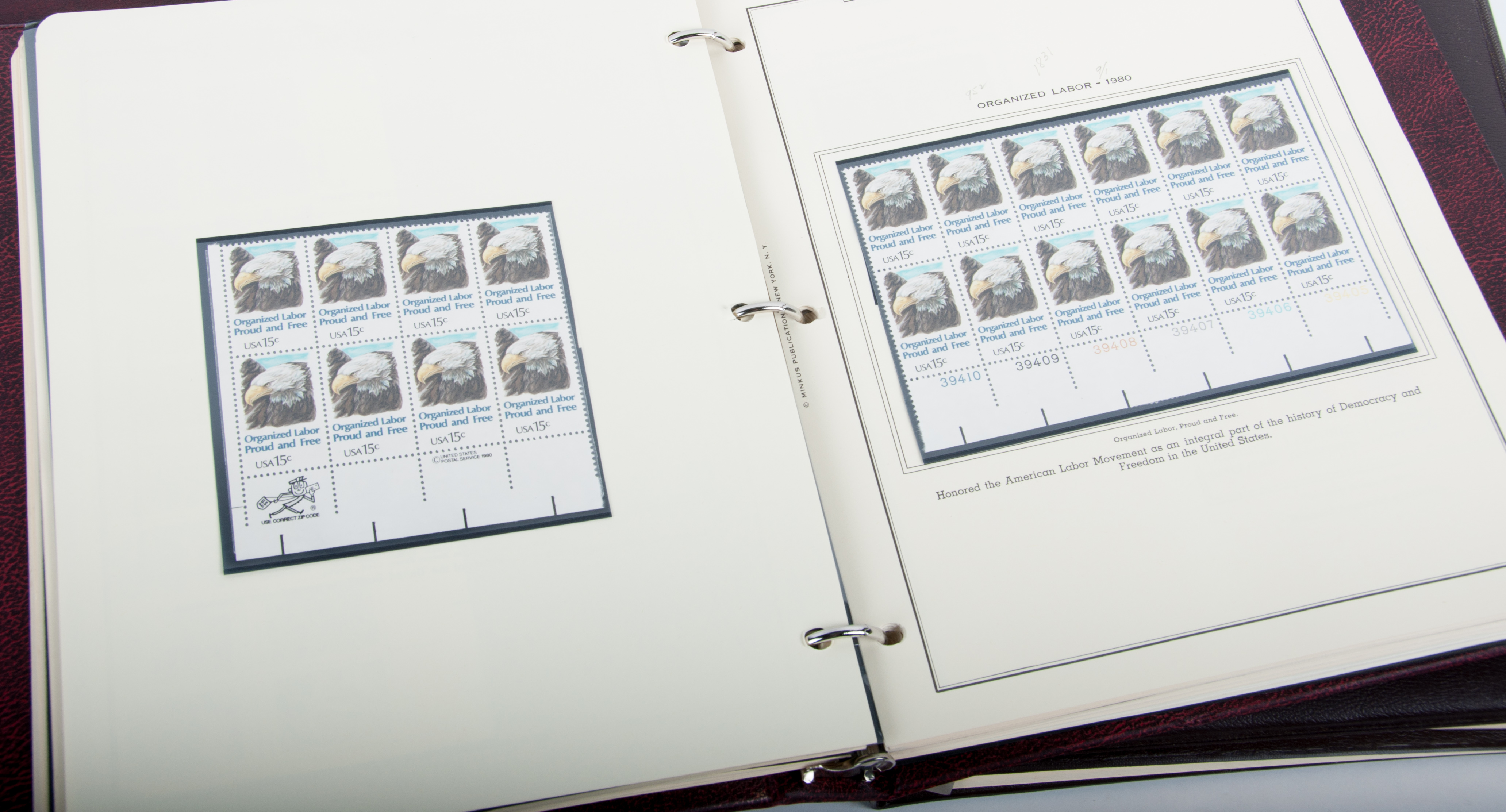 American Plate Block Albums by Minkus