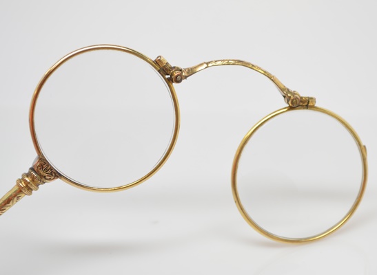 Victorian Gold Filled Folding Lorgnette Glasses