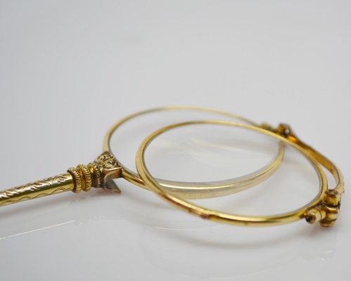 Victorian Gold Filled Folding Lorgnette Glasses