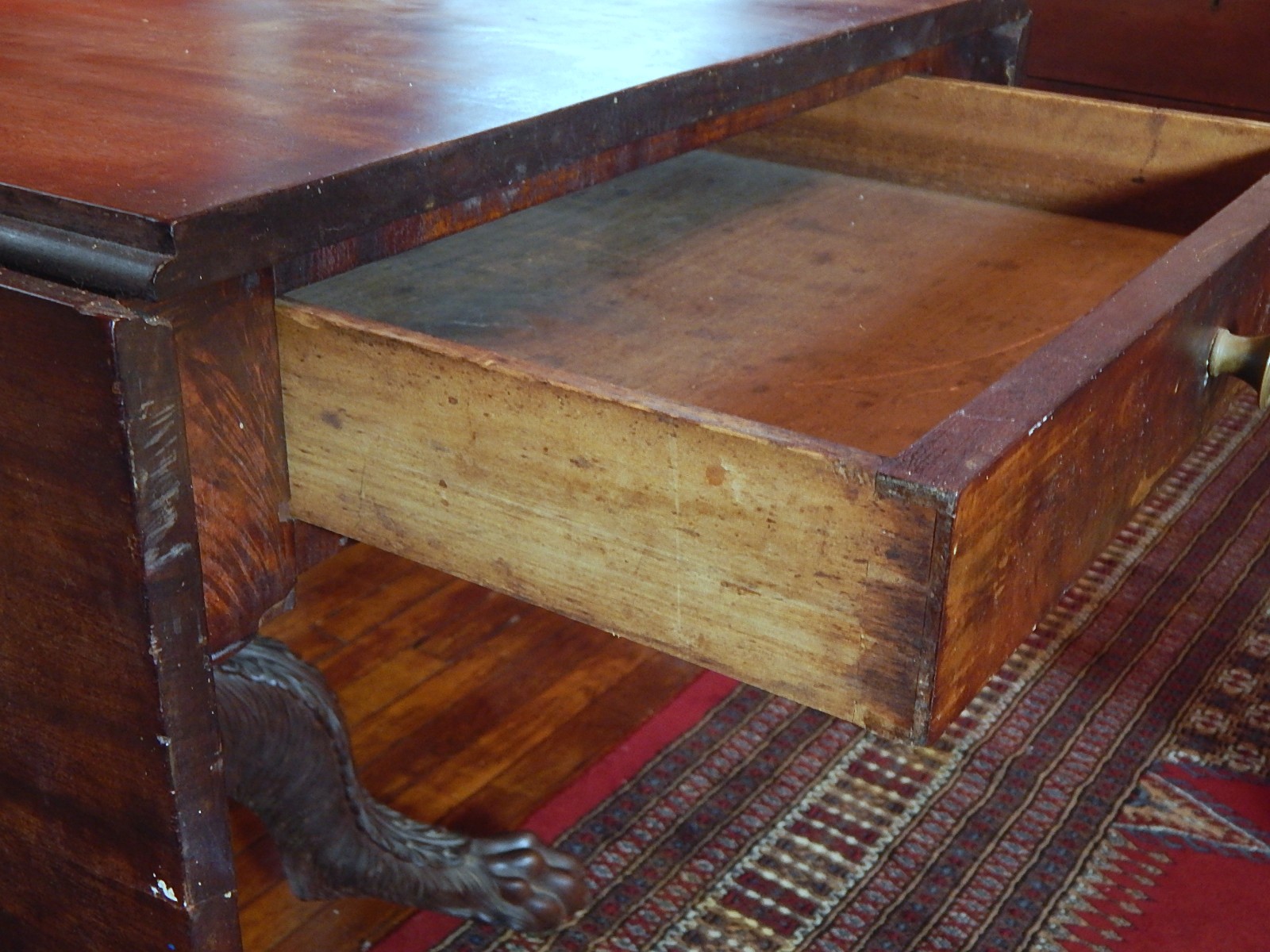 Project Federal Mahogany Drop Leaf Table with Claw Feet