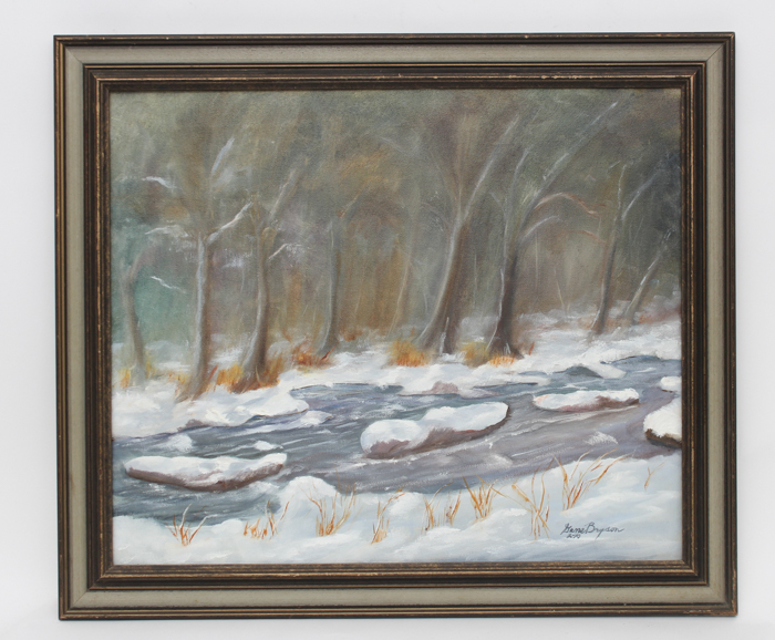 Gene Bryson Snow Scene Painting