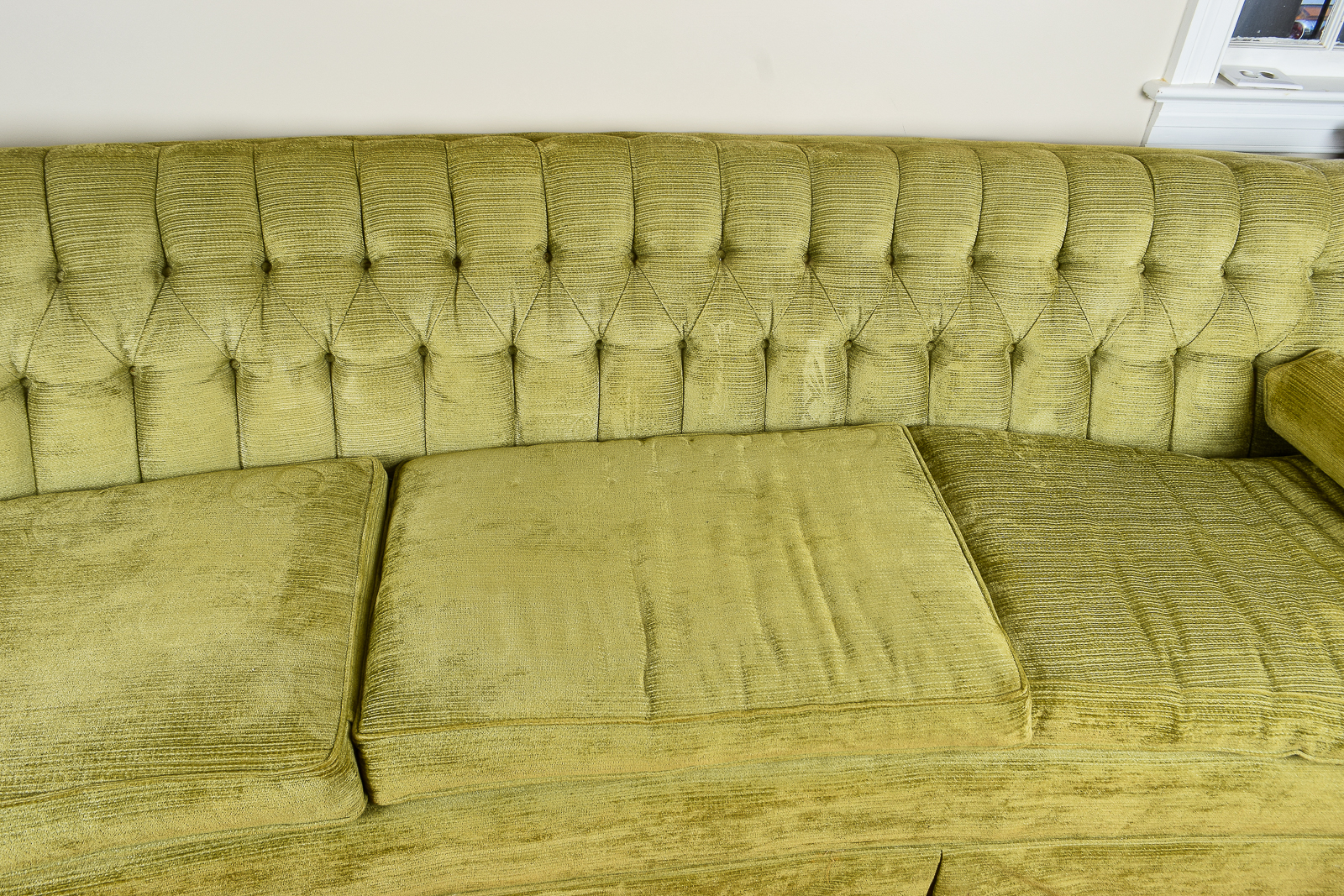 Vintage Green Chenille Couch by William Alan, Inc.