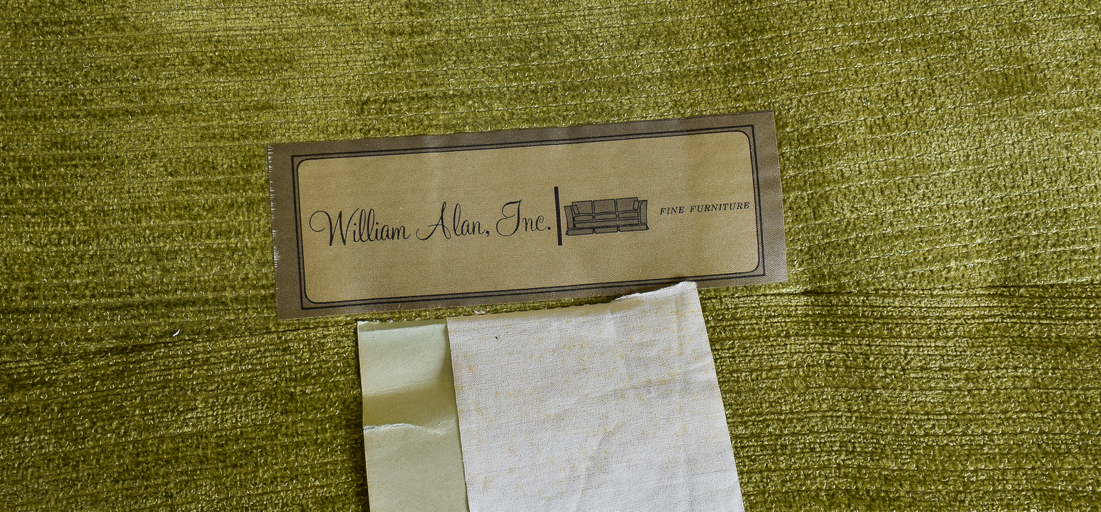 Vintage Green Chenille Couch by William Alan, Inc.