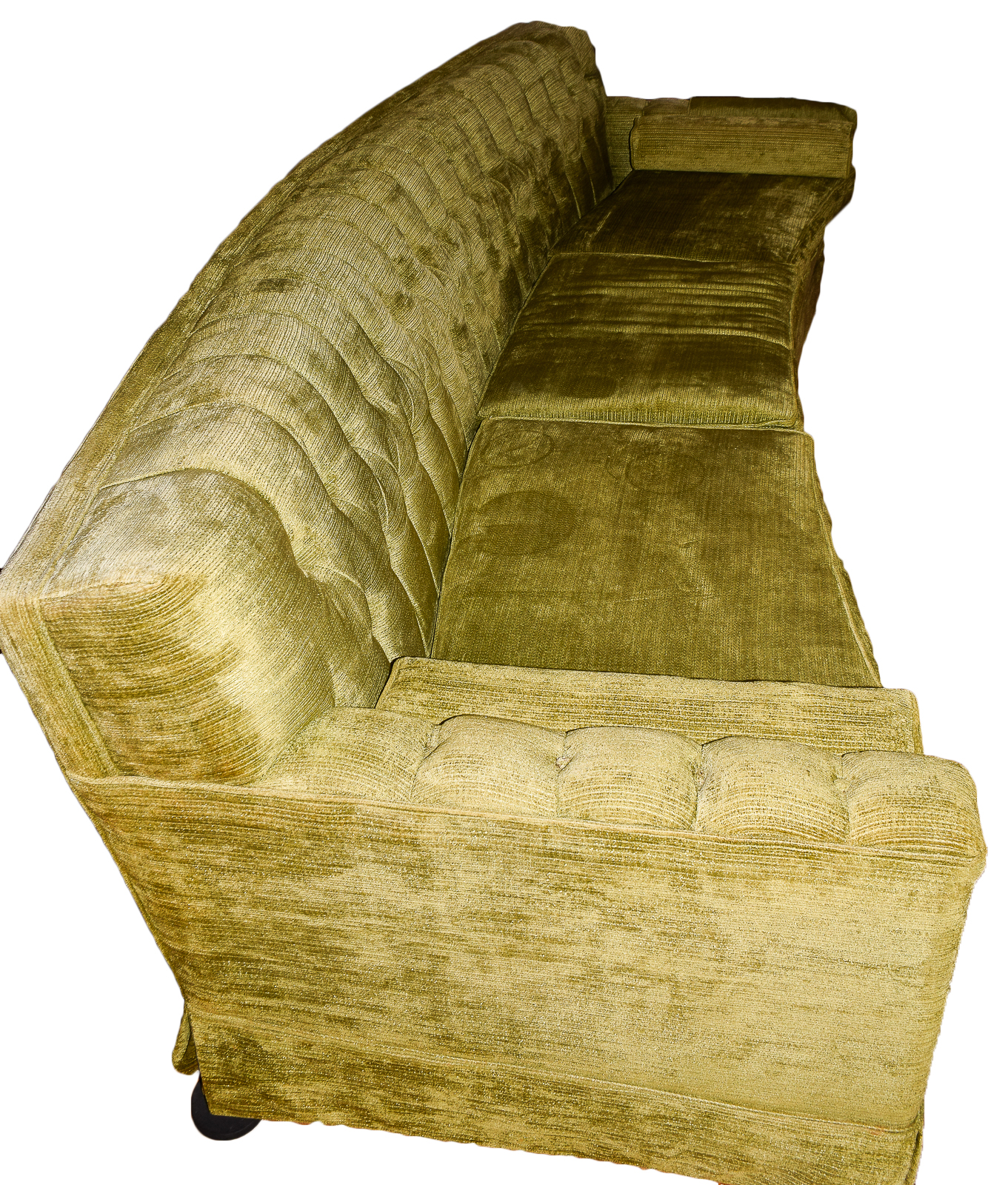 Vintage Green Chenille Couch by William Alan, Inc.