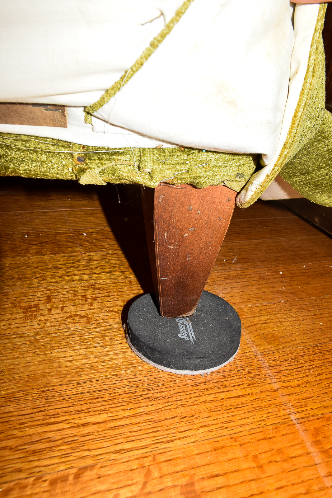 Vintage Green Chenille Couch by William Alan, Inc.