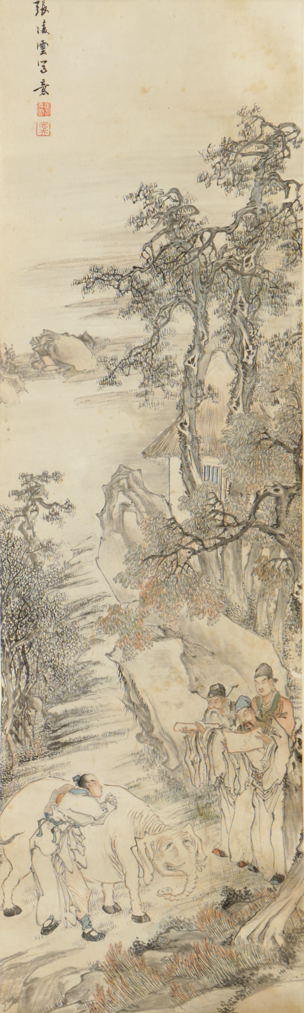 Qing Dynasty Painting of the Story of Yushun Plowing by Zhang Lingyun (张凌云)