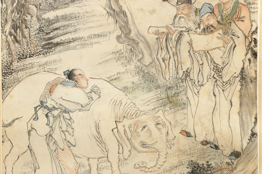 Qing Dynasty Painting of the Story of Yushun Plowing by Zhang Lingyun (张凌云)