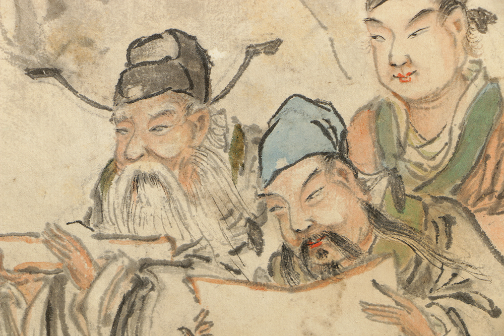 Qing Dynasty Painting of the Story of Yushun Plowing by Zhang Lingyun (张凌云)